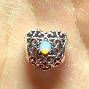 Pandora heart opal charm